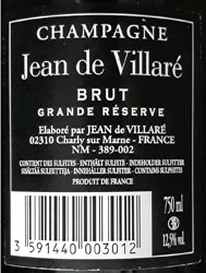 Шампанское Jean de Villare Grande Reserve контрэтикетка