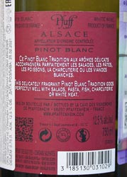 контрэтикетка Pfaff Pinot Blanc Alsace
