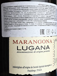 вино Marangona Lugana контрэтикетка