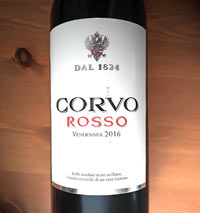 этикетка Corvo Rosso 2016