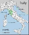 Тоскана на карте Италии