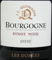 Les Dorees Bourgogne Pinot Noir J.L.Quinson 2012 этикетка