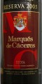 Marques de Caceres Reserva 2005 этикетка